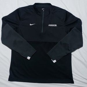 NIKE UTAH STATE AGGIES SIDELINE PULLOVER LARGE BLACK EUC